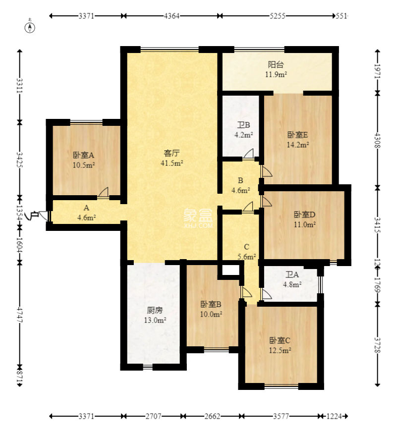 悦湖山  4室2厅2卫   113.00万
