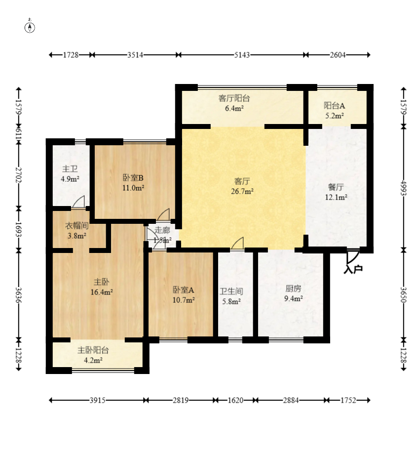 中建芙蓉嘉苑  3室2厅2卫   148.00万室内图1