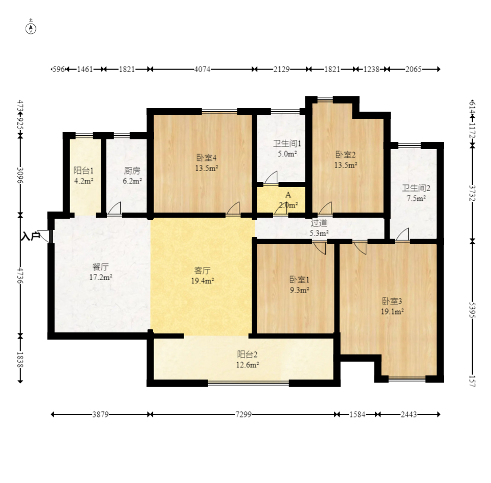 勤诚达新界 3室2厅1卫 128.0万 勤诚达新界 3室2厅1卫 128.0万户型图