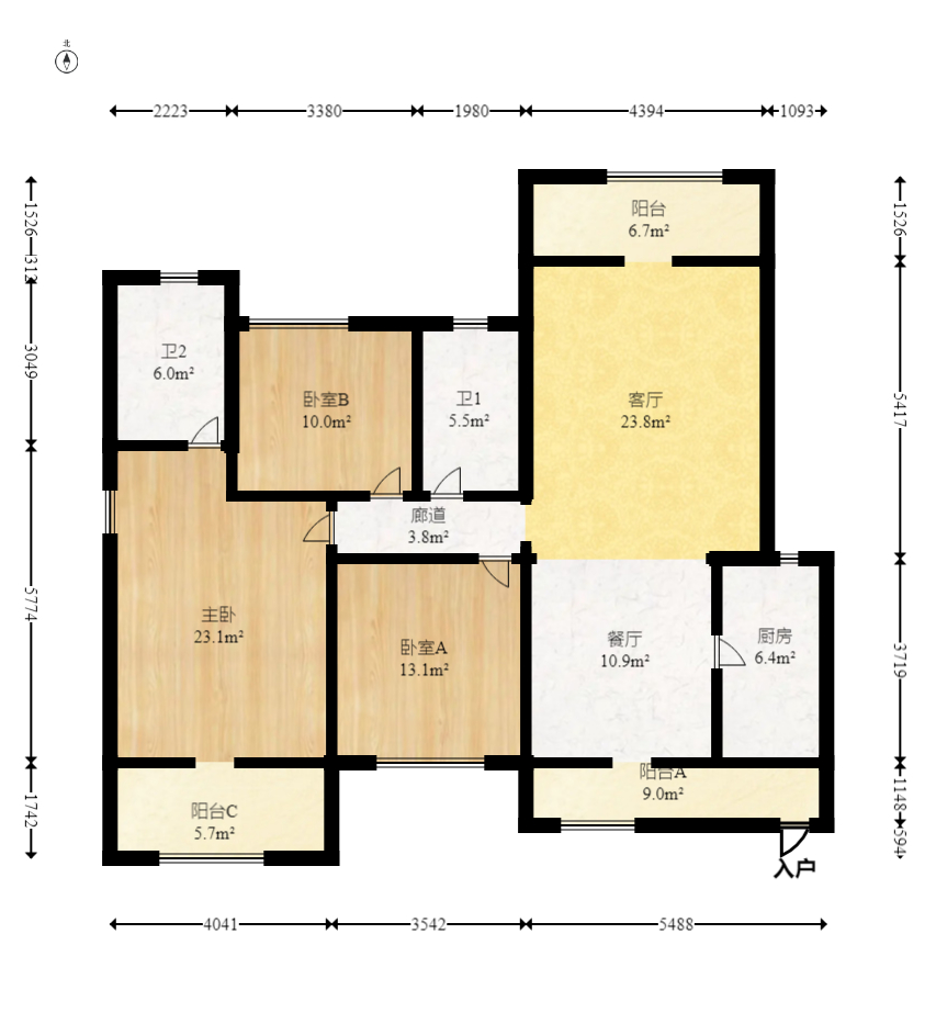 中建麓山和苑  3室2厅2卫   85.00万室内图1