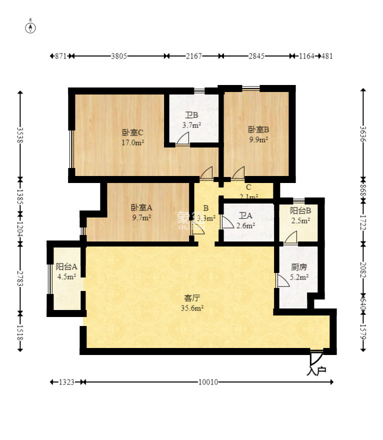 里约荟  3室2厅1卫   89.00万
