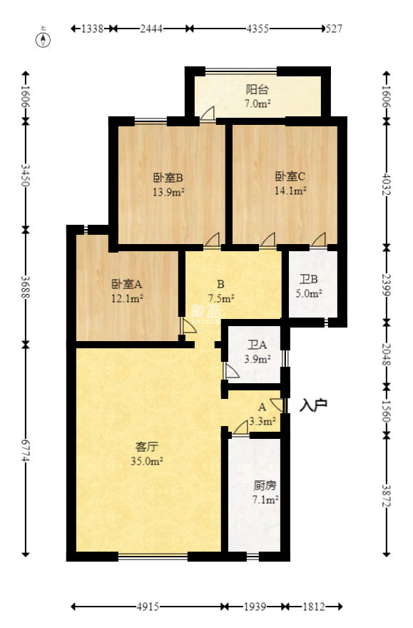 金匯小區(qū)  3室2廳2衛(wèi)   80.00萬