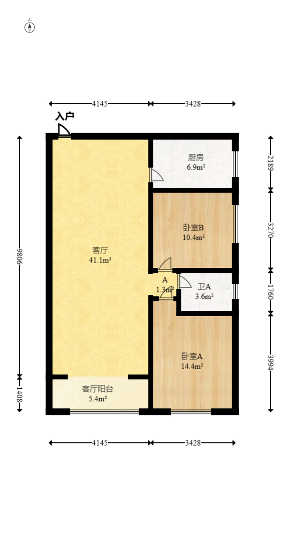德润园  2室2厅1卫   65.00万室内图1