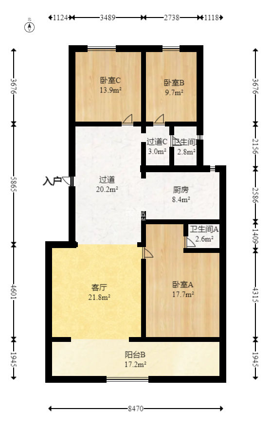 省水院宿舍  3室2厅1卫   195.00万