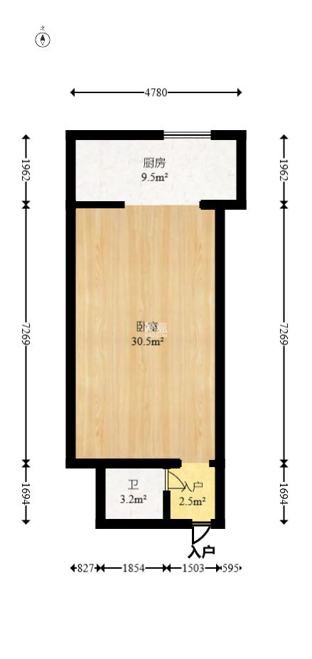 江南华府  1室1厅1卫   39.00万