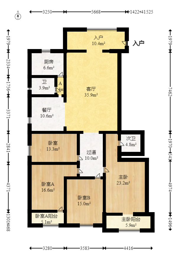 天星家园  4室2厅2卫   73.80万室内图1