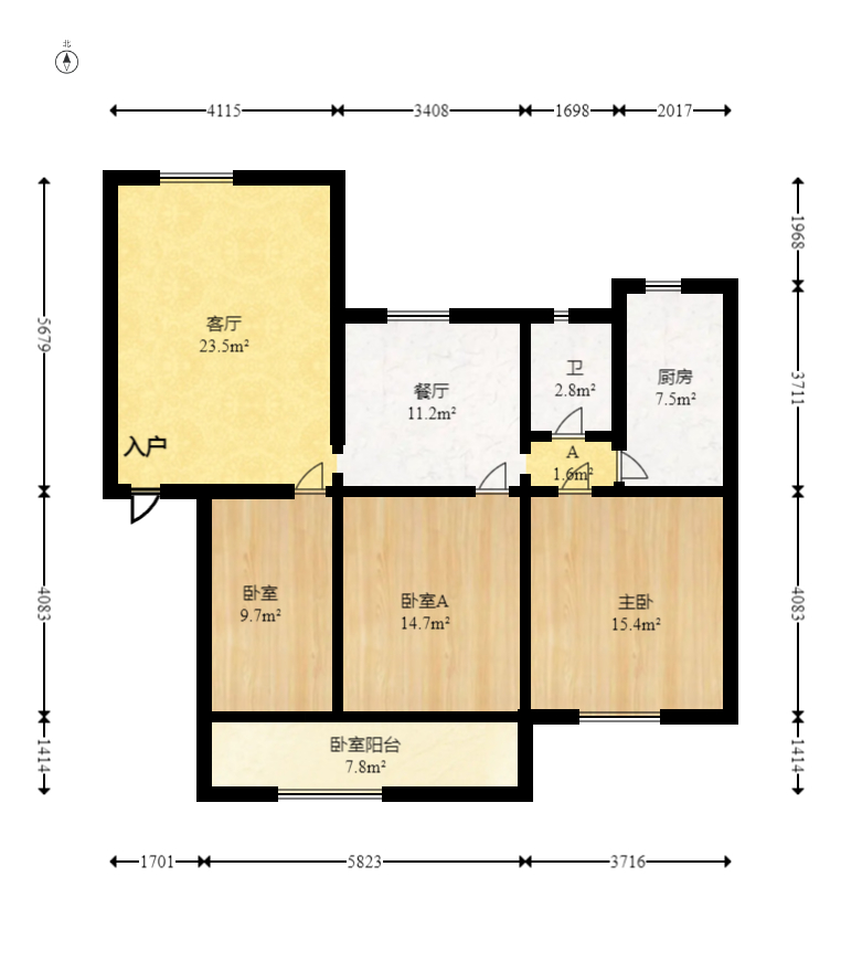 长沙县检察院宿舍 3室2厅1卫 61.8万 长沙县检察院宿舍 3室2厅1卫 61.8万户型图