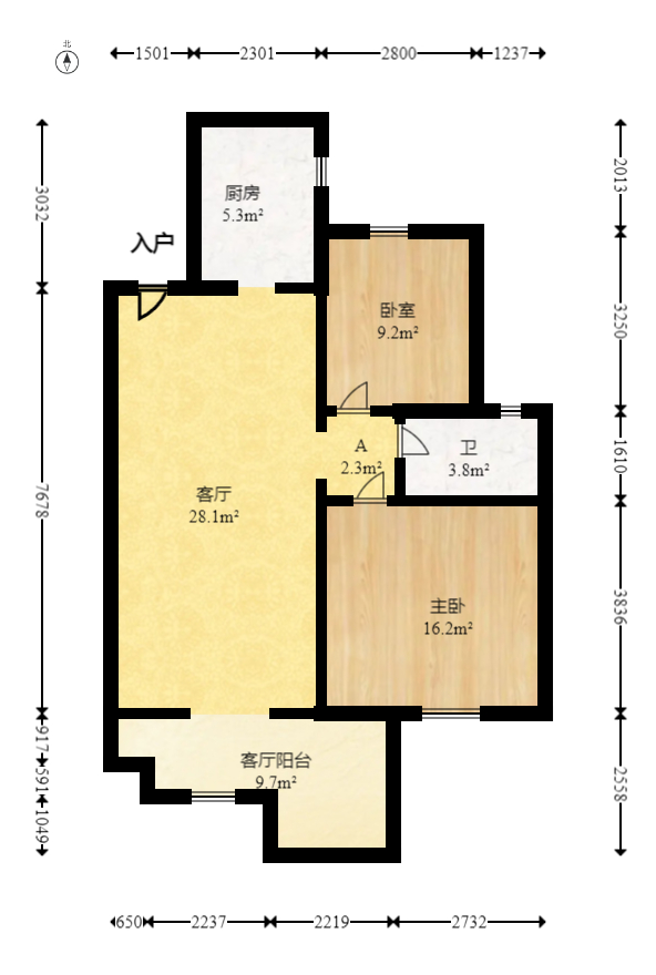 金科时代中心  1室0厅0卫   61.80万室内图1
