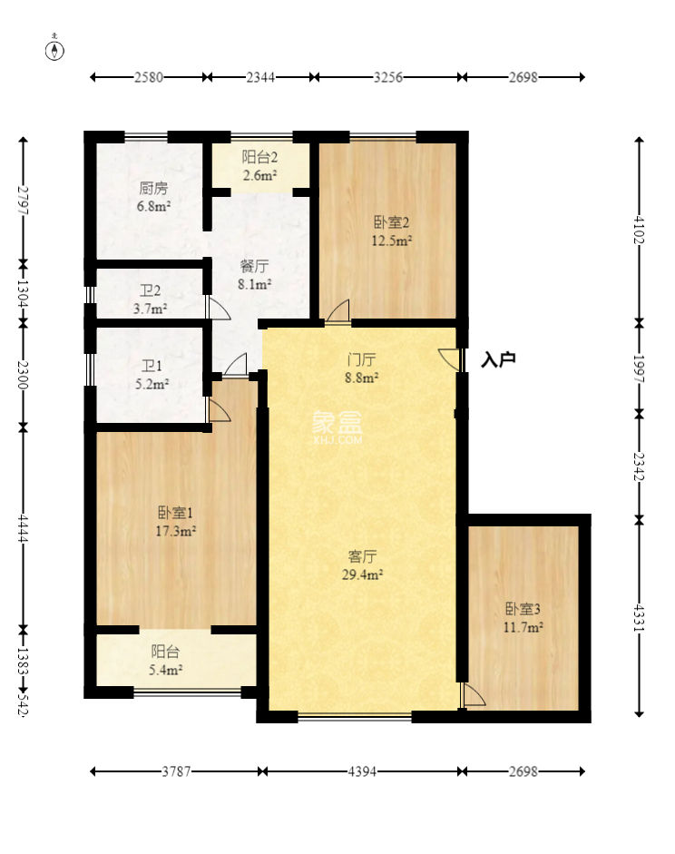 柠檬丽都  3室2厅1卫   92.00万