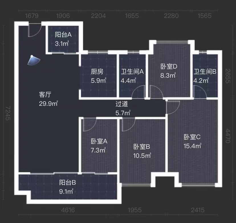 美的铂悦府  4室2厅2卫   90.00万