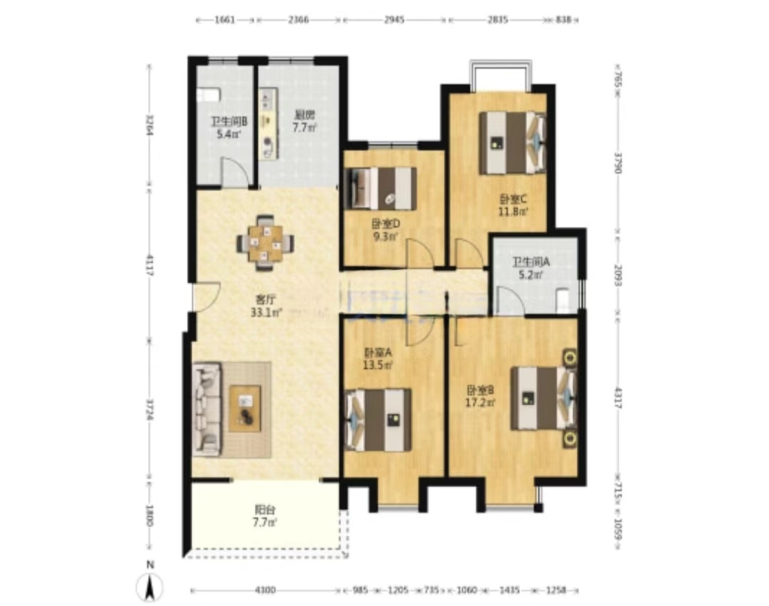 枫溪苑  4室2厅2卫   60.60万