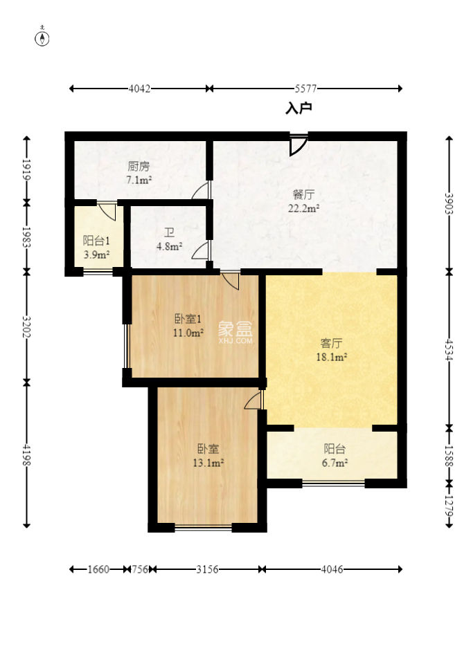 三一街區 2室2廳1衛 57.80萬