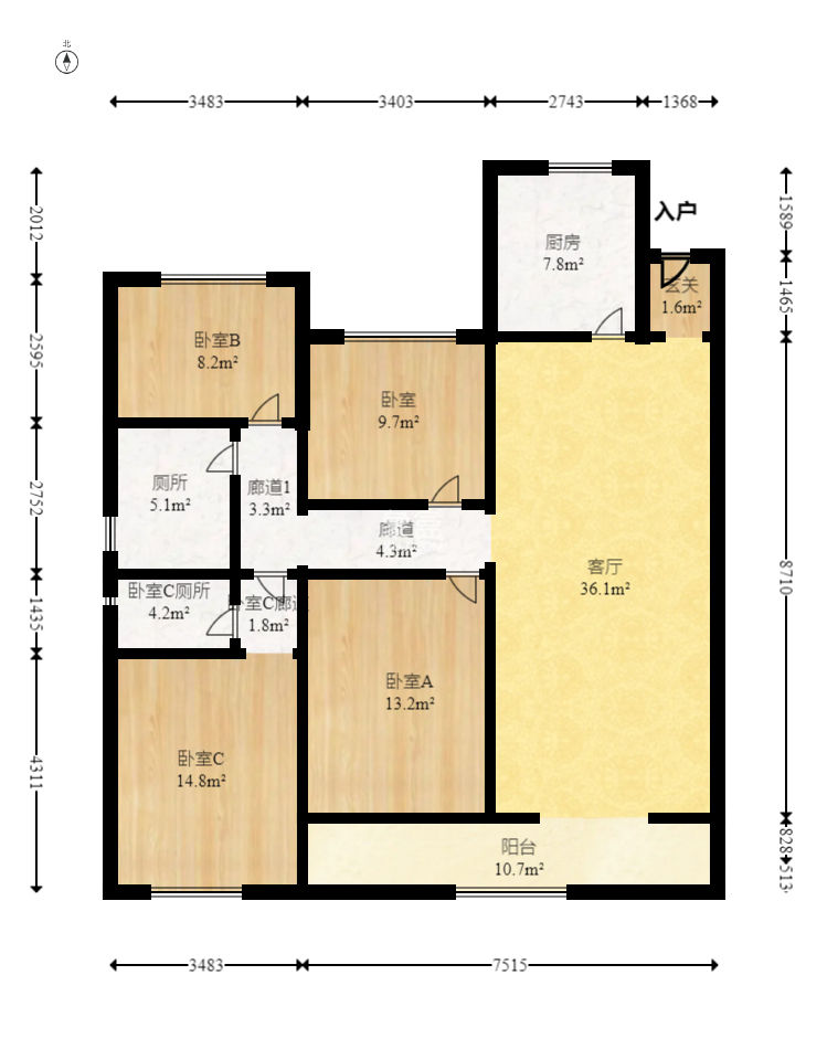 中海阅麓山二期  4室2厅2卫    160.0万