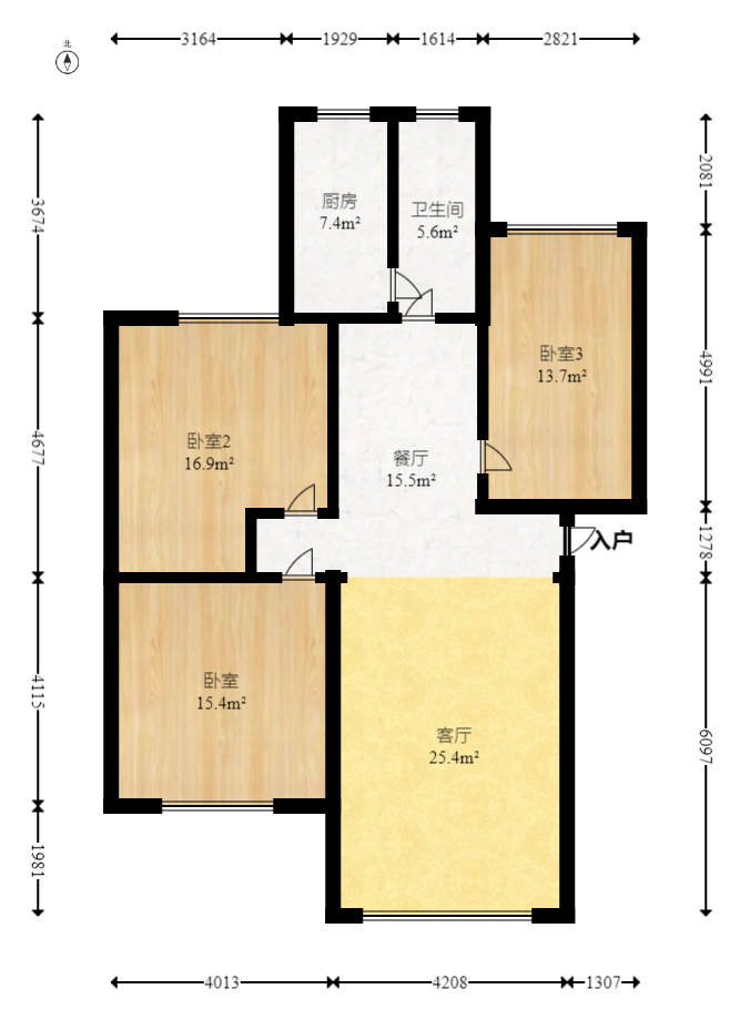 东岸锦城(东方人家) 3室2厅2卫 55.00万 东岸锦城(东方人家) 3室2厅2卫 55.00万户型图
