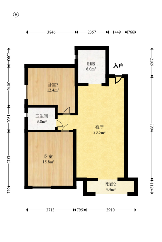 中欣楚天雅郡 2室2厅1卫 49.8万 中欣楚天雅郡 2室2厅1卫 49.8万户型图