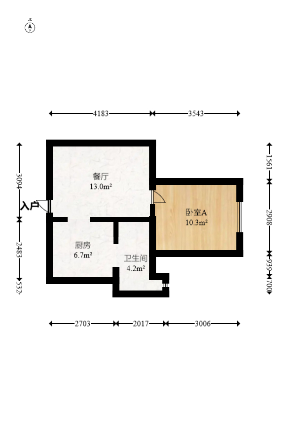白沙晶城  1室1厅1卫    43.8万室内图1
