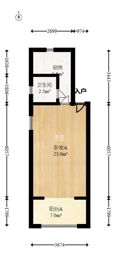 亨景楼（亨璟楼）（享景楼）  1室1厅1卫   29.80万