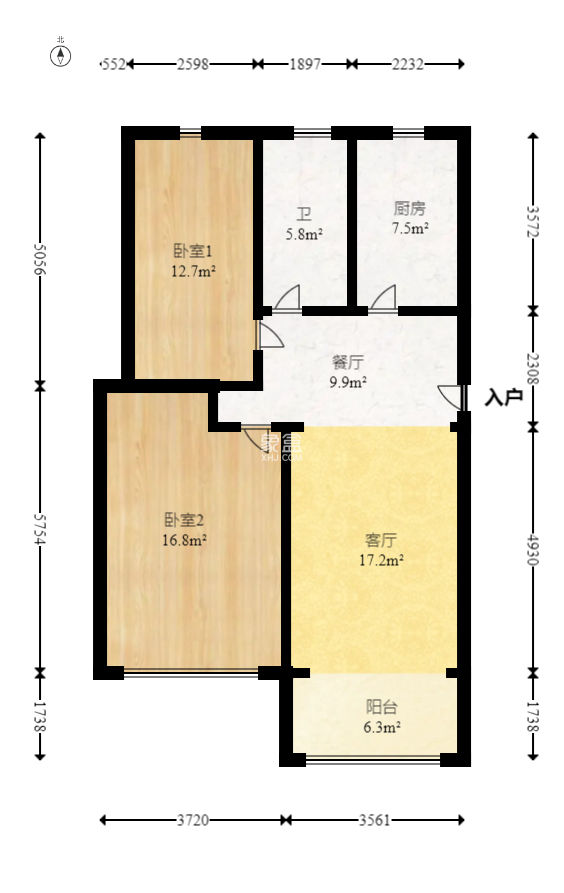 桔园小区1-8片  2室1厅1卫   51.80万