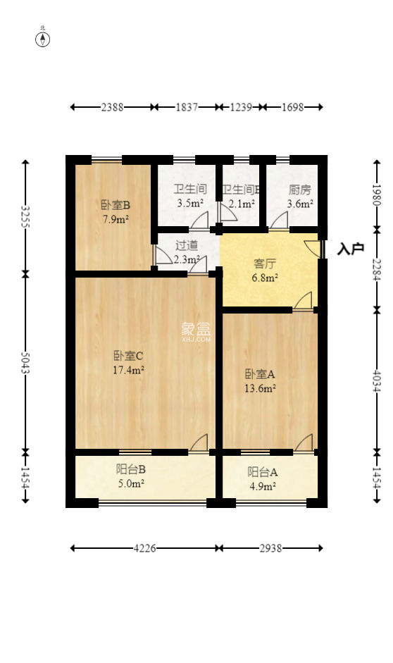 麻园湾  3室1厅1卫   40.60万