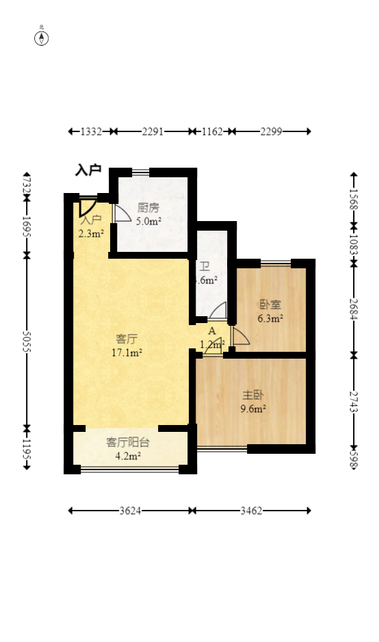 恒大翡翠华庭  2室1厅1卫    58.0万 恒大翡翠华庭  2室1厅1卫    58.0万户型图