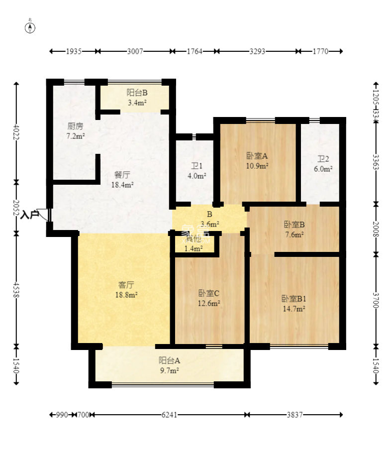世茂璀璨天城  3室2厅2卫   168.00万