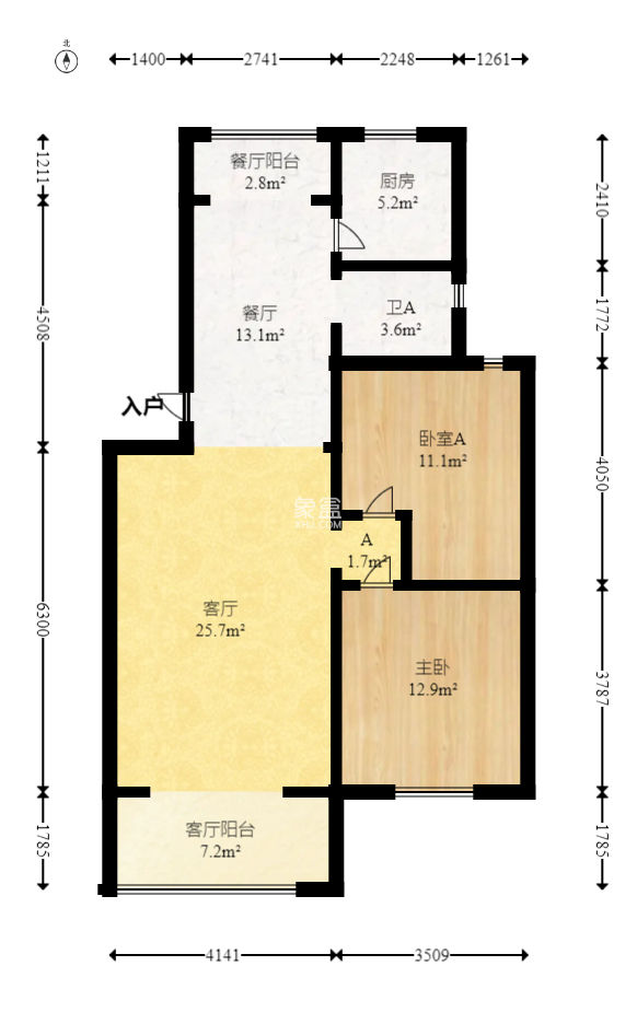 新雅园  2室1厅1卫   72.00万