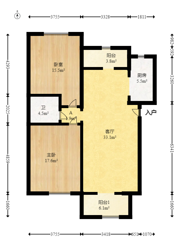 山水湾  2室2厅1卫   50.00万室内图1