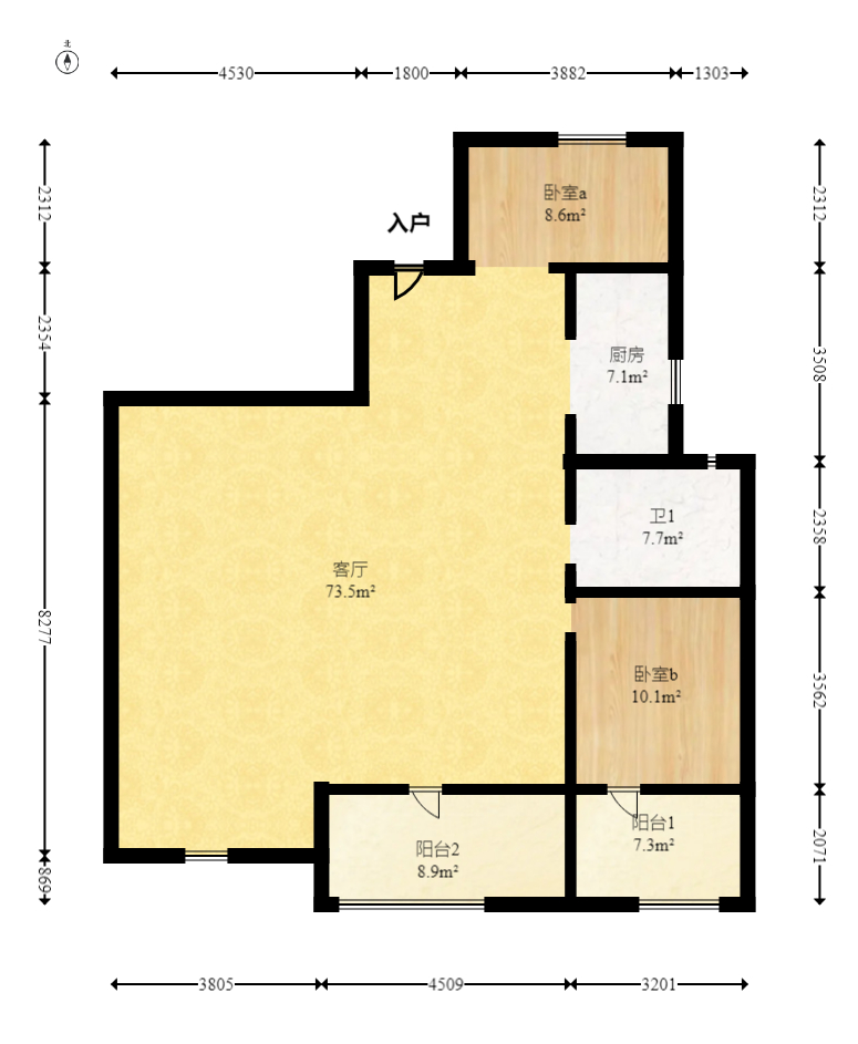 建发央著  3室2厅2卫   175.00万室内图1