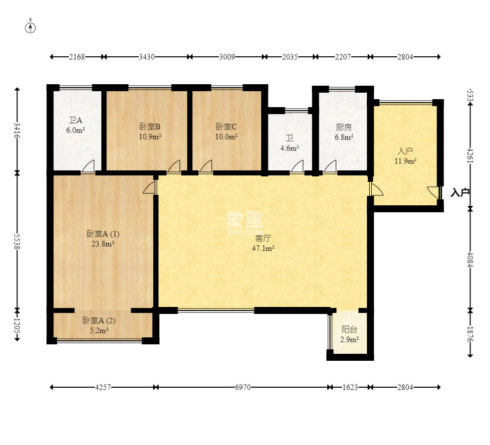 美麓阳光  3室2厅2卫    129.8万