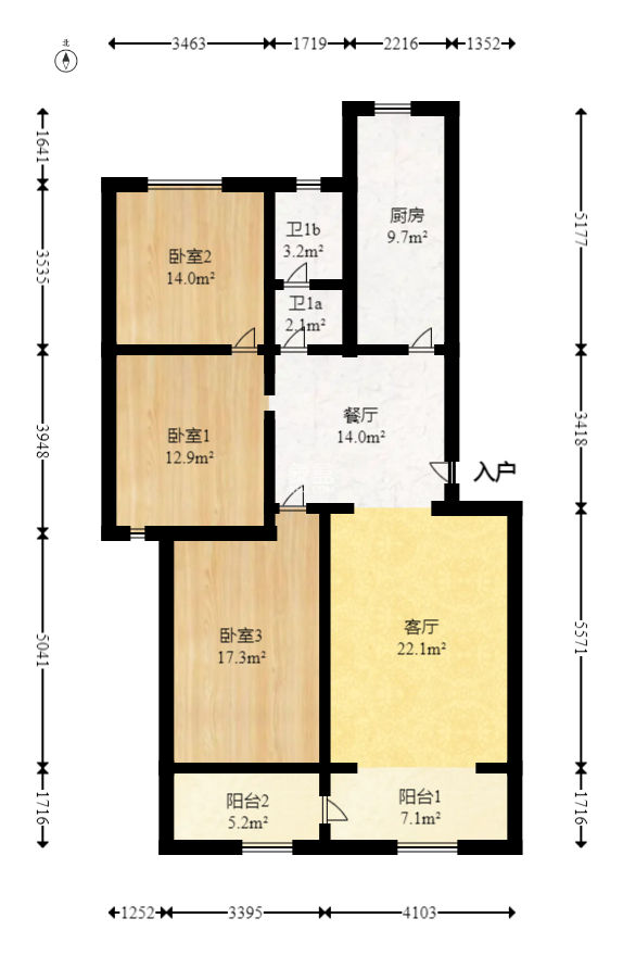 长岭烟草公司宿舍（金祥公寓）  3室1厅1卫   86.80万