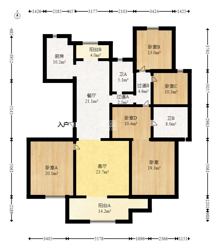 湘水郡（兴旺小爱同学）  4室2厅2卫   118.00万