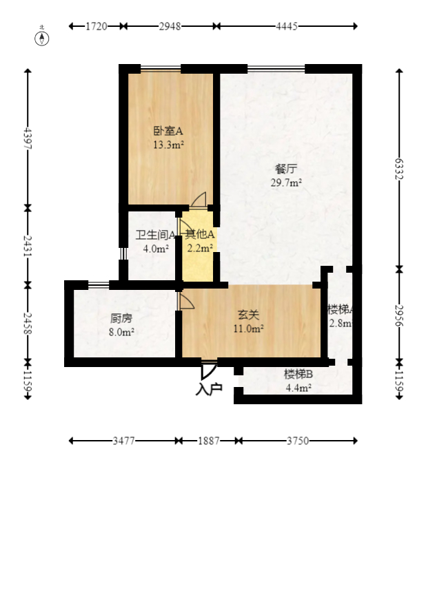 广济苑公寓  4室2厅2卫    125.8万室内图1
