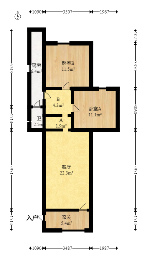 西园北里小区  2室1厅1卫   58.00万室内图1