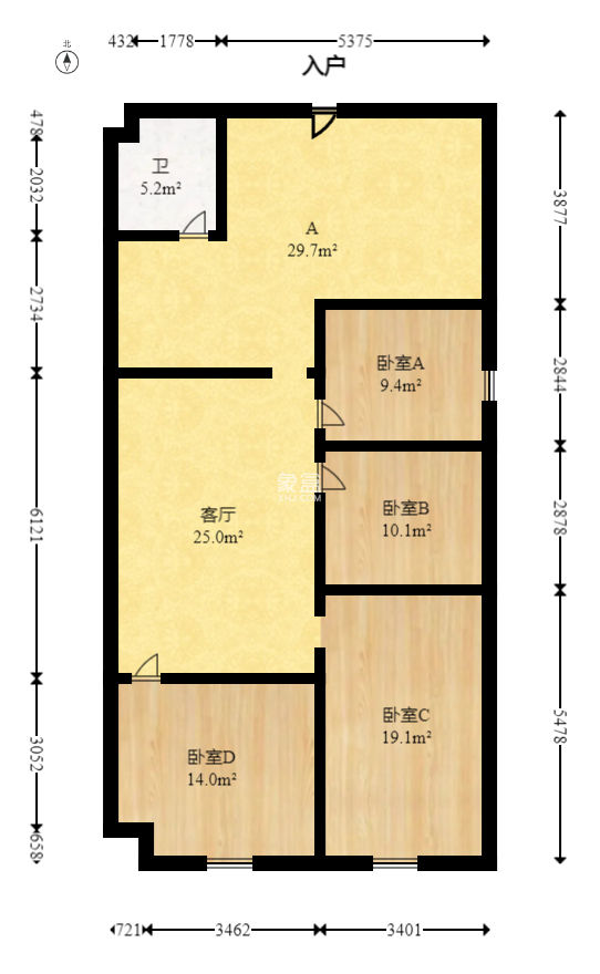 新时代广场  3室2厅1卫   100.00万