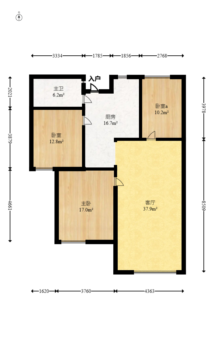三一街区  3室2厅1卫   62.80万室内图1