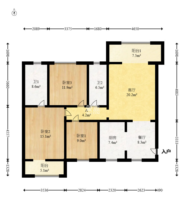 和景家园  3室2厅2卫   78.00万