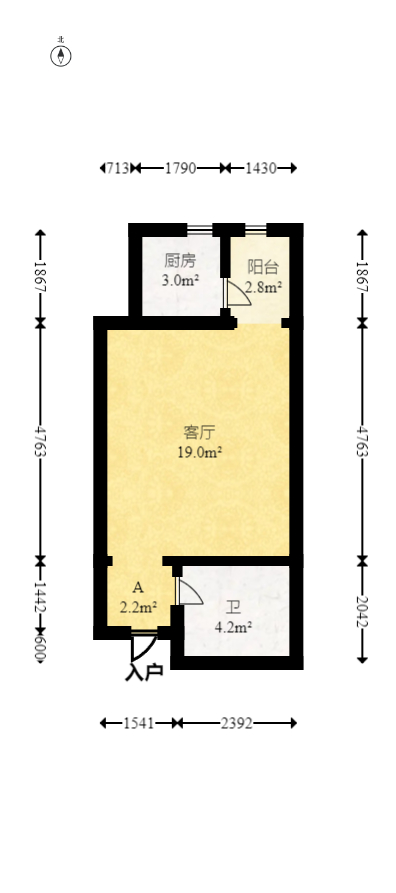 未来漫城  1室1厅1卫    26.0万 未来漫城  1室1厅1卫    26.0万户型图