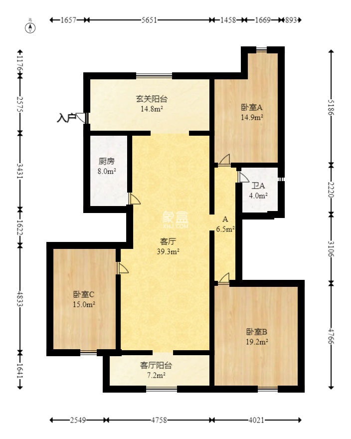 钰龙天下一期  3室2厅1卫   346.00万
