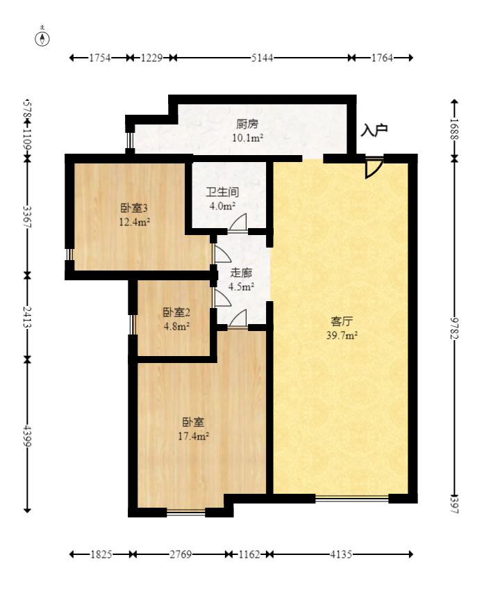 方略潇邦  3室2厅1卫   49.80万室内图1