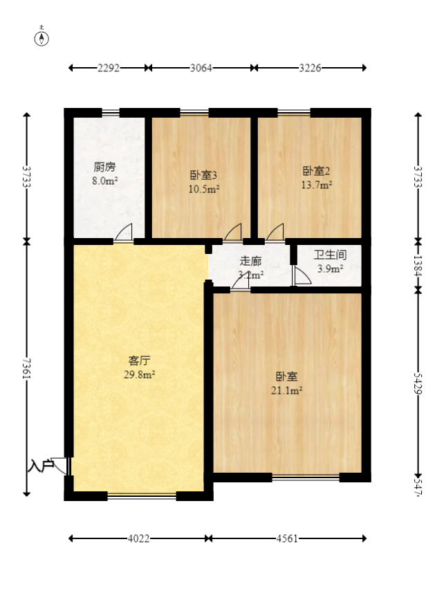 湘楚华庭 3室2厅1卫 72.8万 湘楚华庭 3室2厅1卫 72.8万户型图