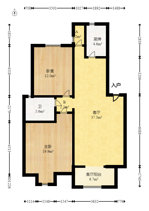 山水人家一二期  2室2厅1卫   59.00万室内图1