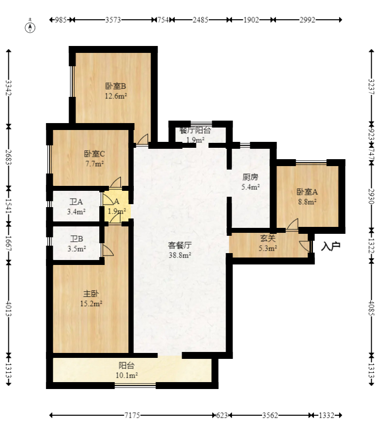 保利天禧C区  4室2厅2卫    251.91万室内图1
