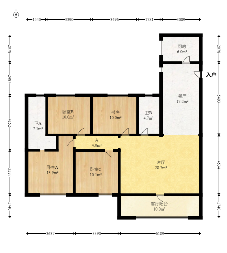 北辰时光里  4室2厅2卫    185.0万 北辰时光里  4室2厅2卫    185.0万户型图