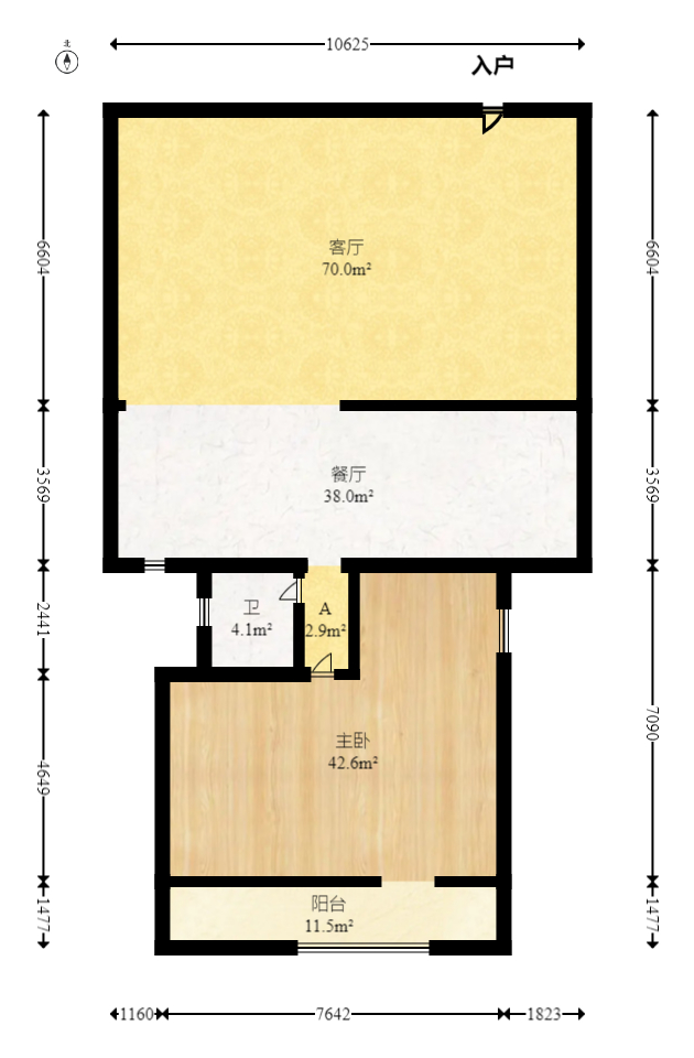 新世界百货（湖南供销大厦）  2室2厅1卫   180.00万室内图1
