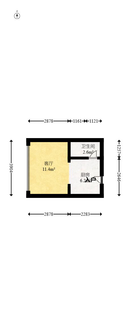 中建芙蓉嘉苑  1室1厅1卫   20.00万室内图1