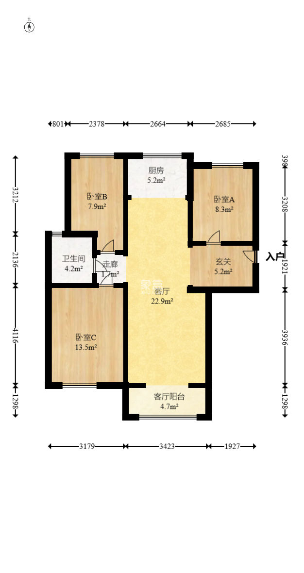 华天苑  3室2厅1卫   82.00万