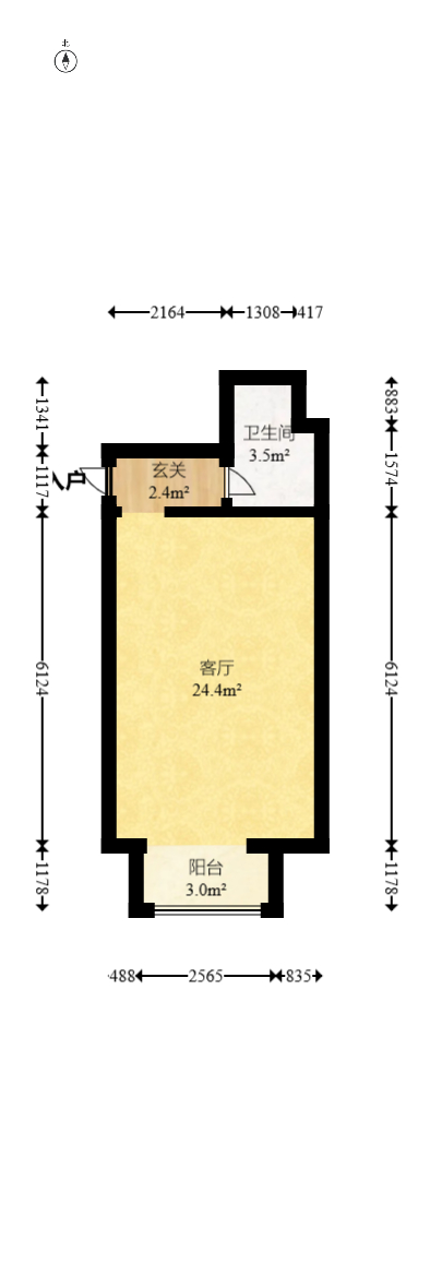鑫远悦城（鑫远悦时代）  1室0厅0卫   30.00万室内图1