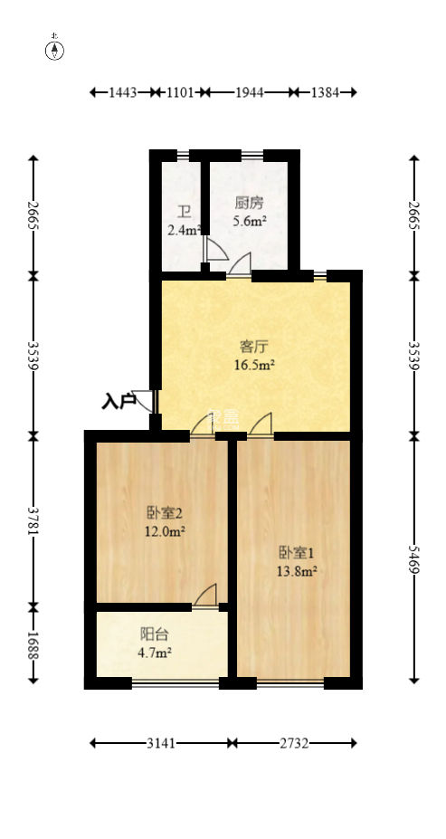 阀门厂宿舍  2室1厅1卫   43.00万