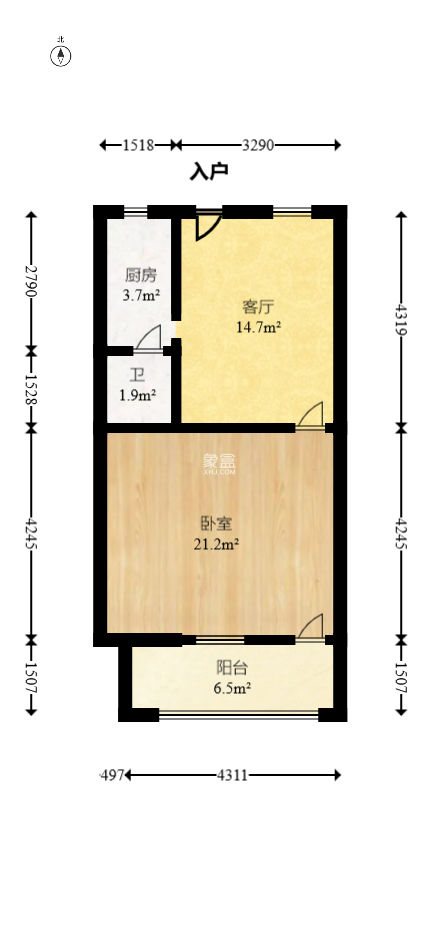 红花坡社区  1室1厅1卫   30.00万