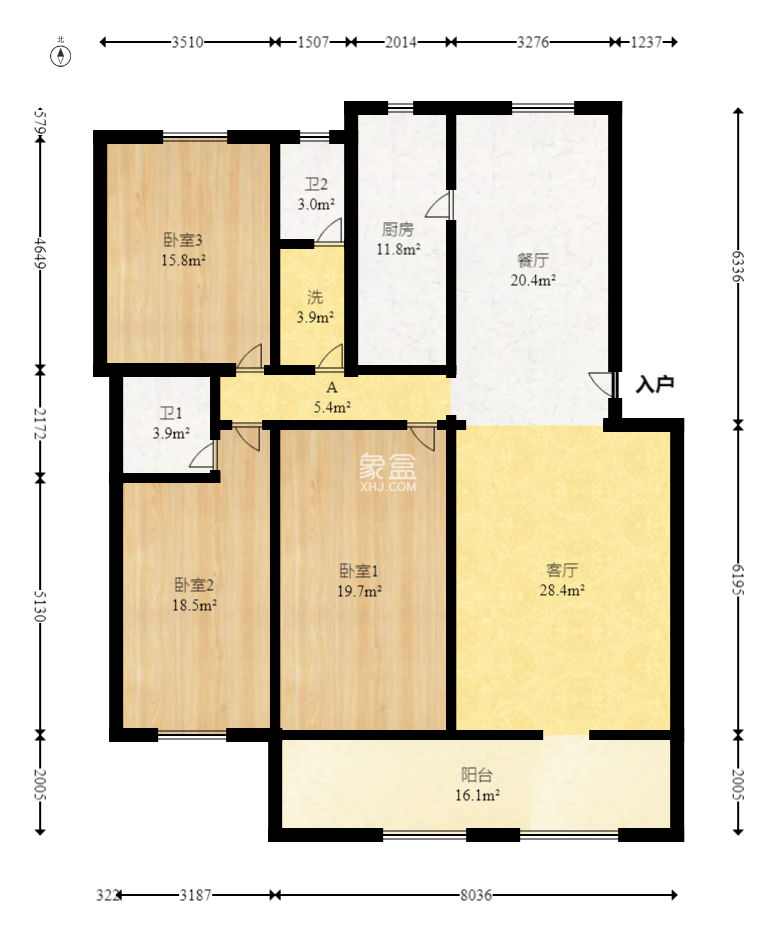 鑫邮小区  3室2厅2卫   94.00万